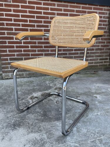 Set of 4 Cesca model armchairs by Marcel Breuer