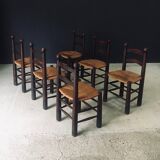 French Provincial Dining Chairs by Charles Dudouyt, France, 1940s, Set of 6