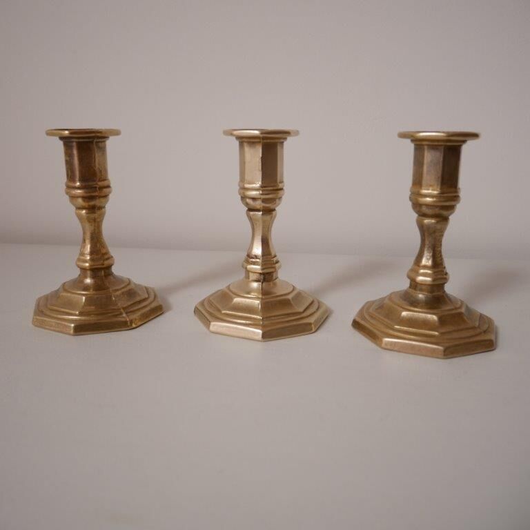 Lot de 3 bougeoirs en laiton Nijhof