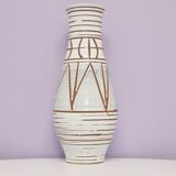 Vintage large white geometric west germany vase scheurich