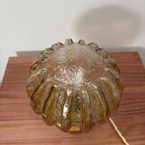 Lampe à poser globe en verre vintage bicolore