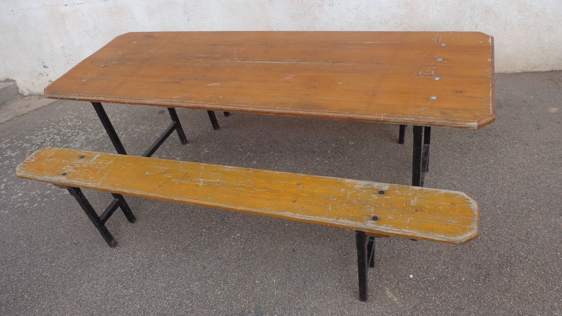 Brewery folding table & 2 benches