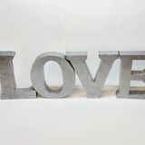 4 decorative letters metal sign LOVE FLY