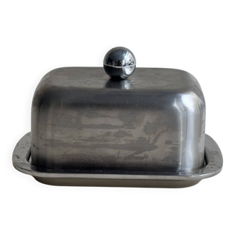 Silver-plated butter dish