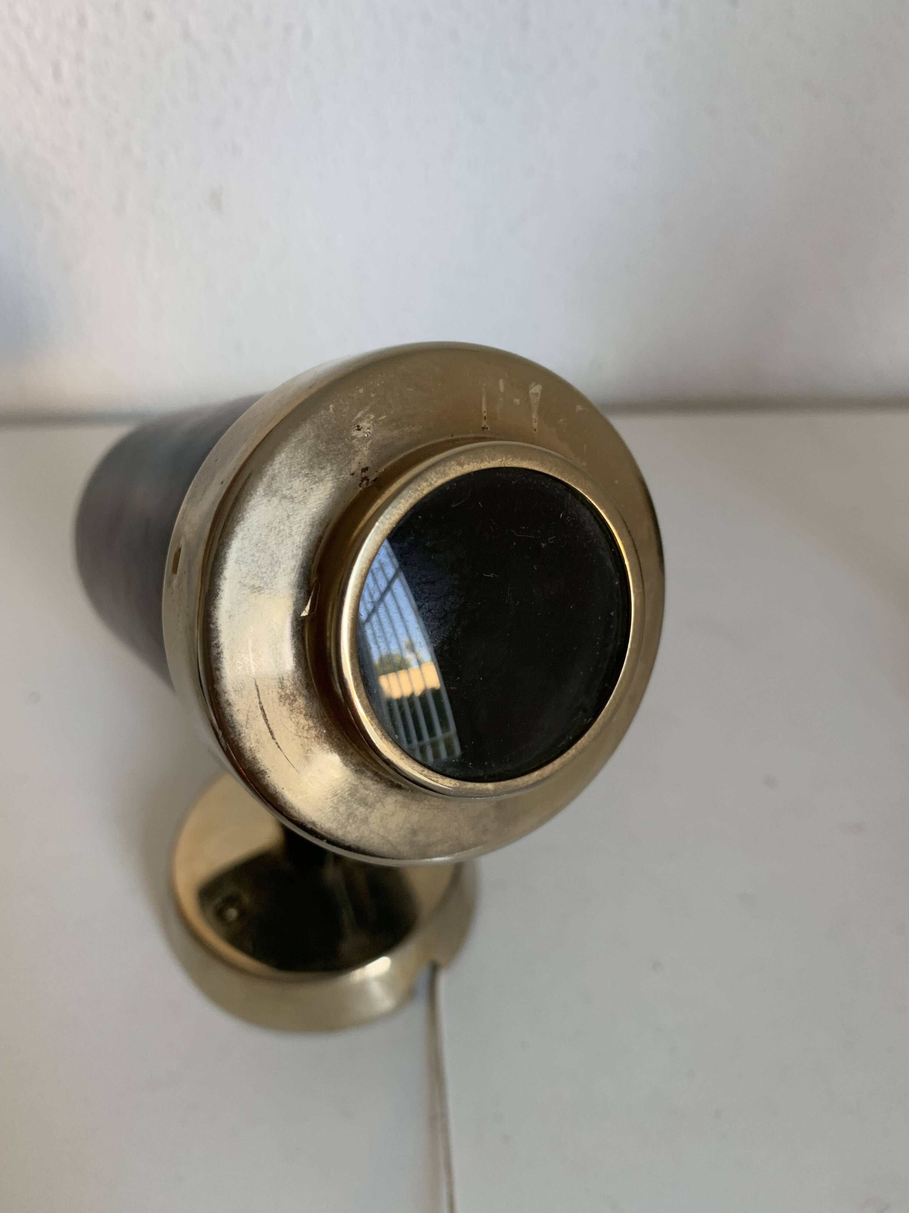 Pair of vintage 1950s Lita Zodiac spotlights by Jacques Biny, black and gold - 16 x 13