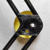 Vintage wall mount in black and yellow metal
