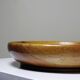 Teak or acacia wood bowl, vintage craftsmanship from the 70s-2000s