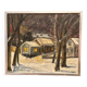 Original Swedish Oil on Panel – “Winter Landscape with House” by M. L. Jacobson – Signed – Vintage & Framed – 48 × 41 cm (18.9" × 16.1")