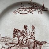Flat plates iron earth hunting scene vieillard