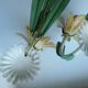 Floral single-arm wall lights, wall sconces, toleware, French vintage enamel.