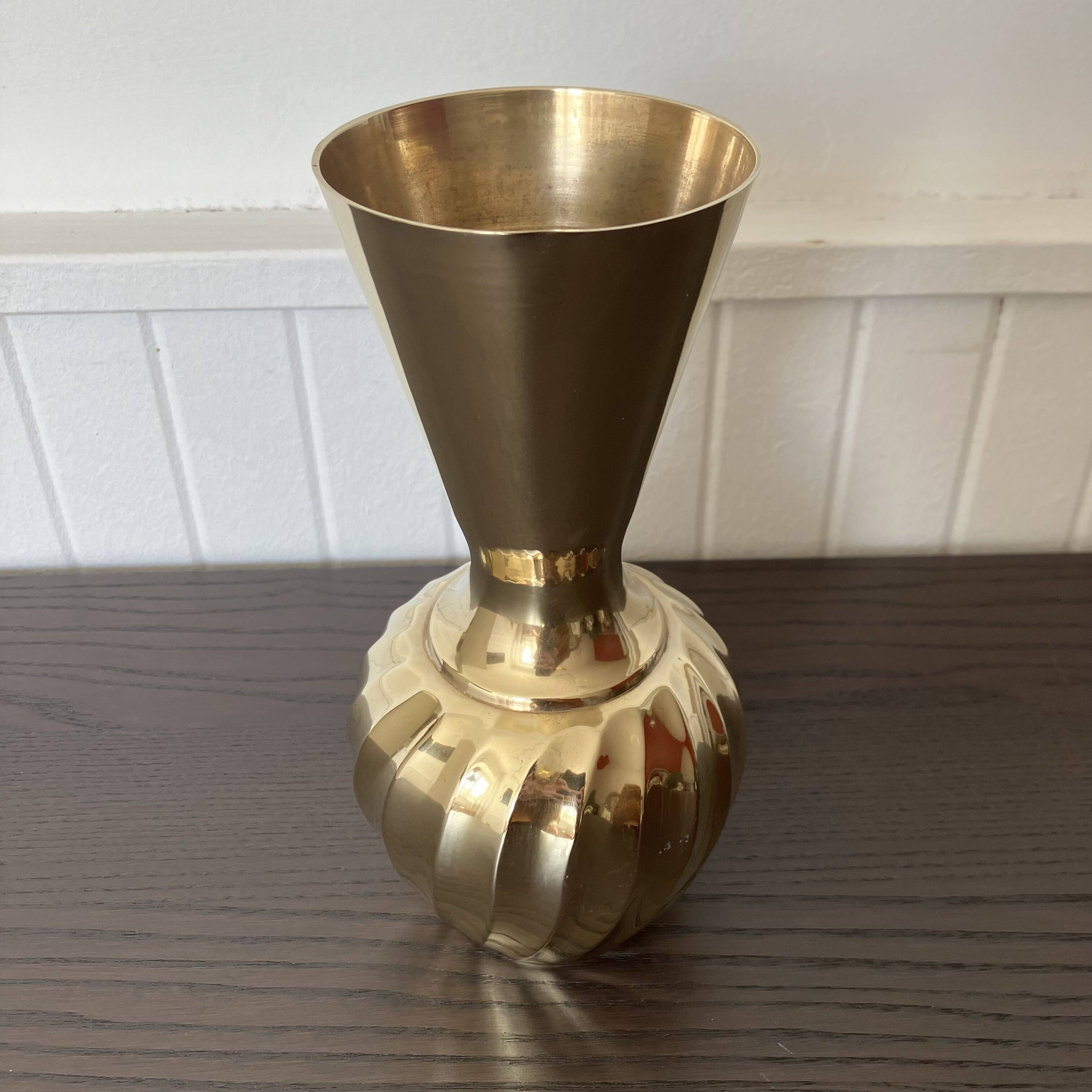Indian brass swirl vase