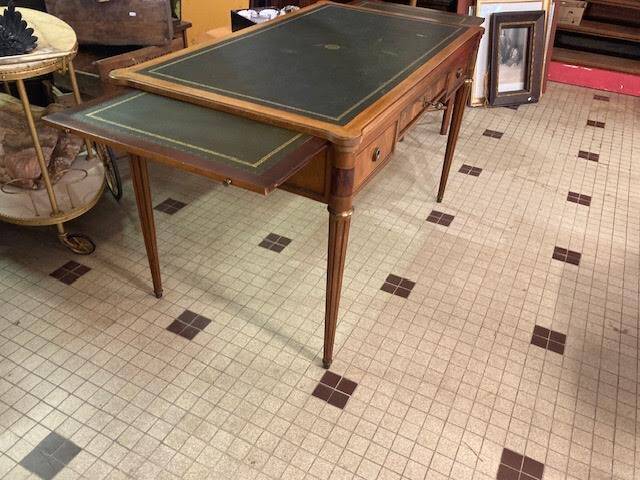 Louis XVI type desk in cherry wood and leather
