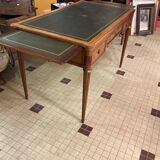 Louis XVI type desk in cherry wood and leather