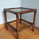 Wicker rattan glass end table