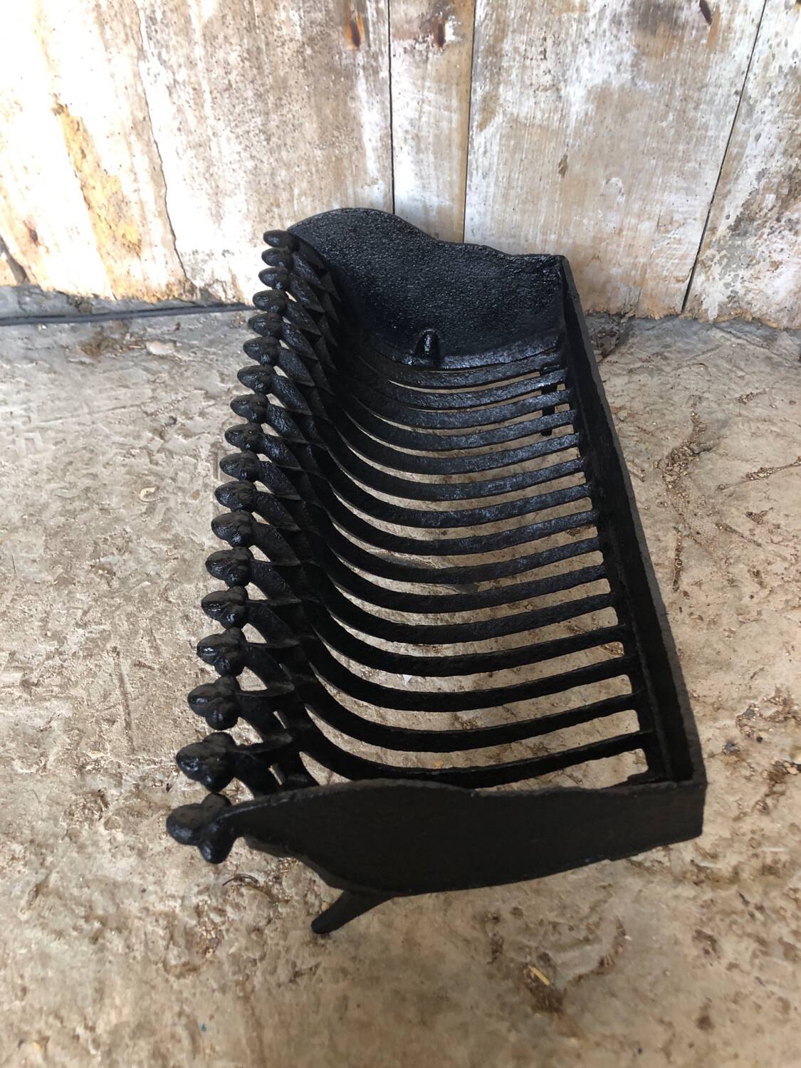 Old Vintage Black Cast Iron Fireplace