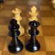 Chess set with wooden board and pieces