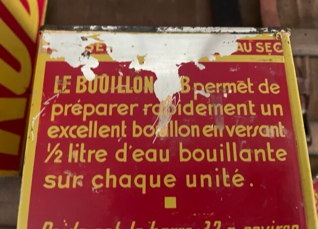 Duo of boxes Bouillon Kub metal 1950