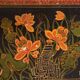 Coffre en bois ancien avec illustrations de fleurs de lotus (Chine, vers 1900)