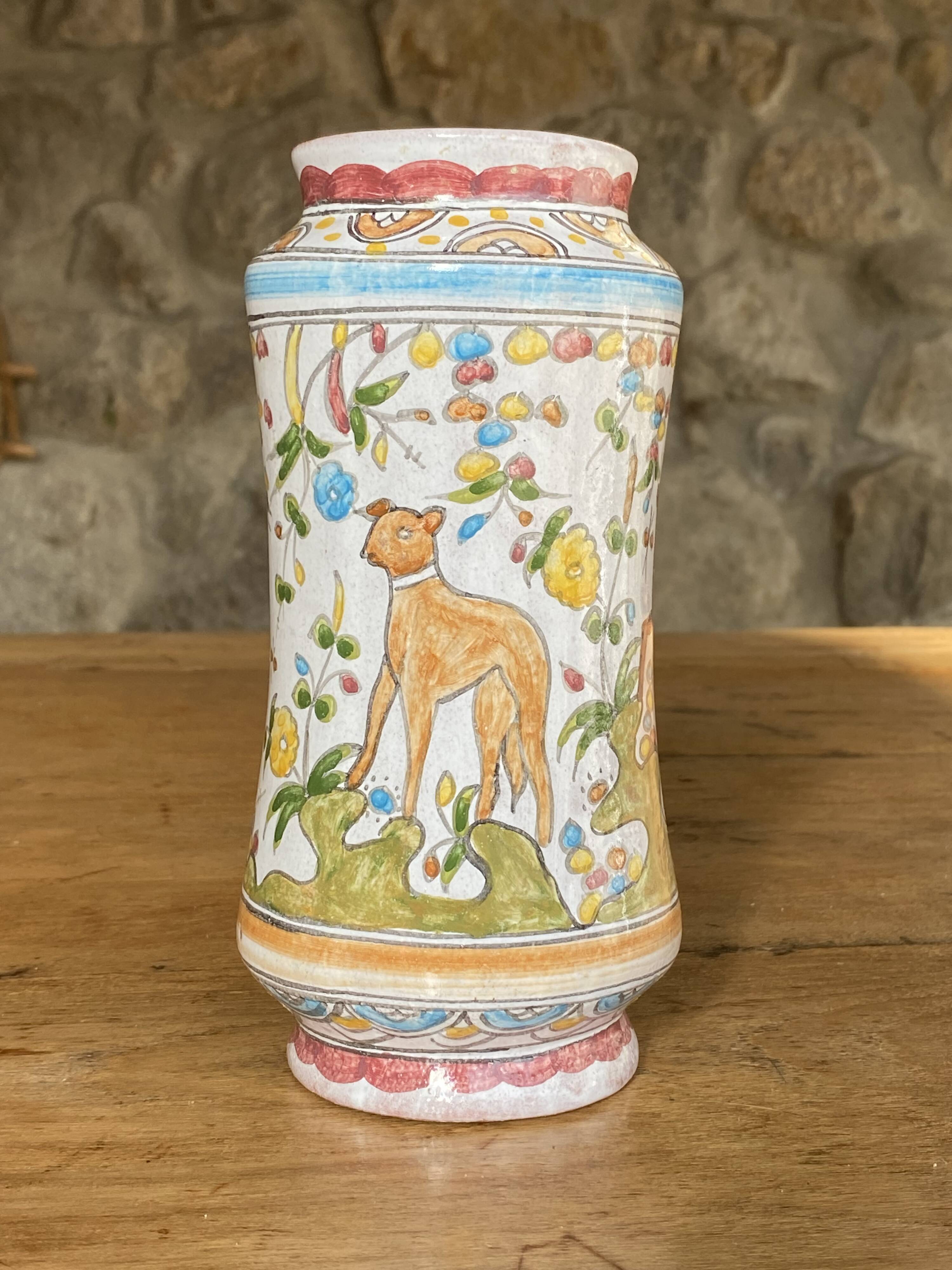 Old Portuguese ceramic apothecary jar
