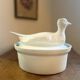 Oven dish in porcelain shaped like a pheasant
