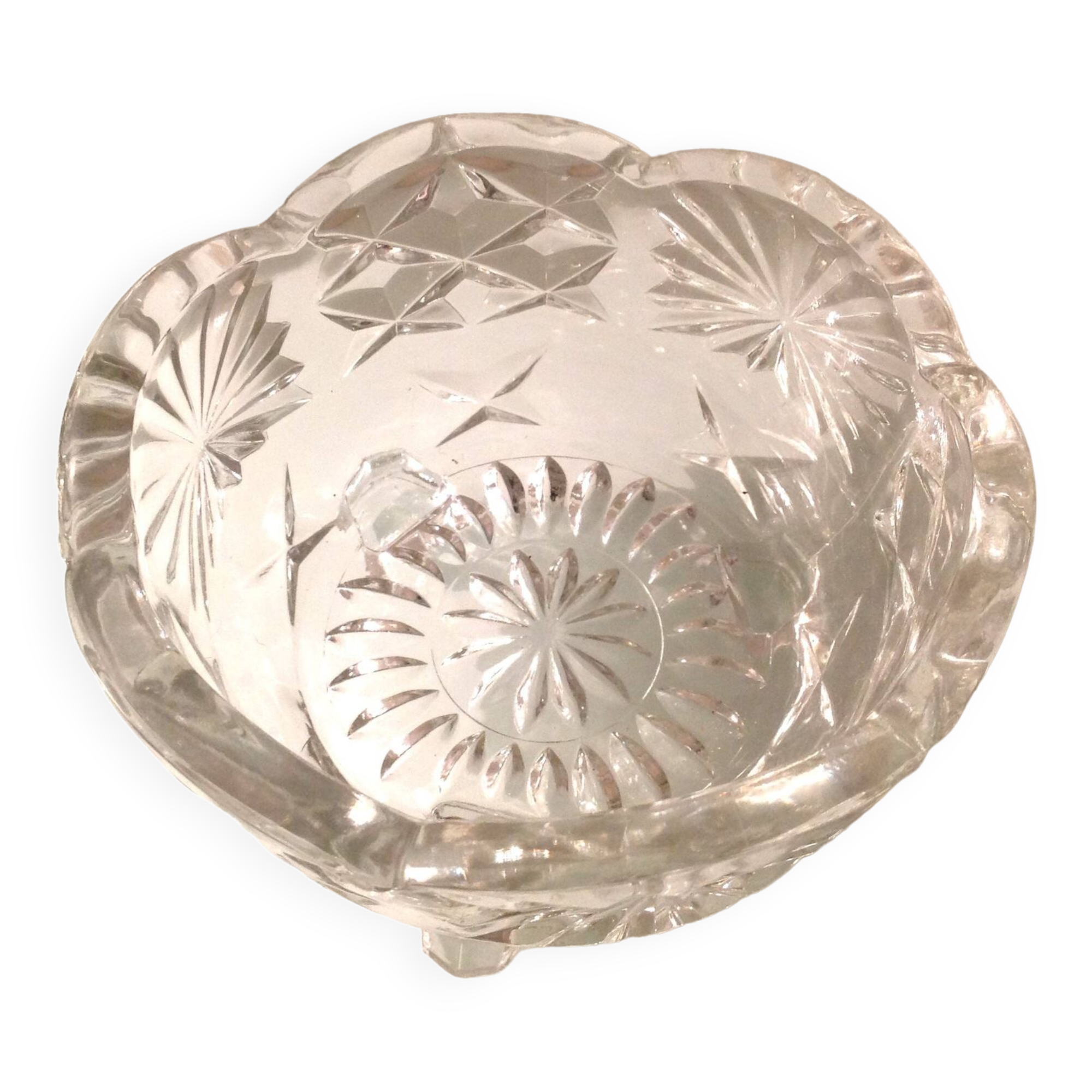 Cut glass pocket empty / vintage 60s-70s