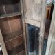 Solid wood display cabinet, glass door, air-gummed
