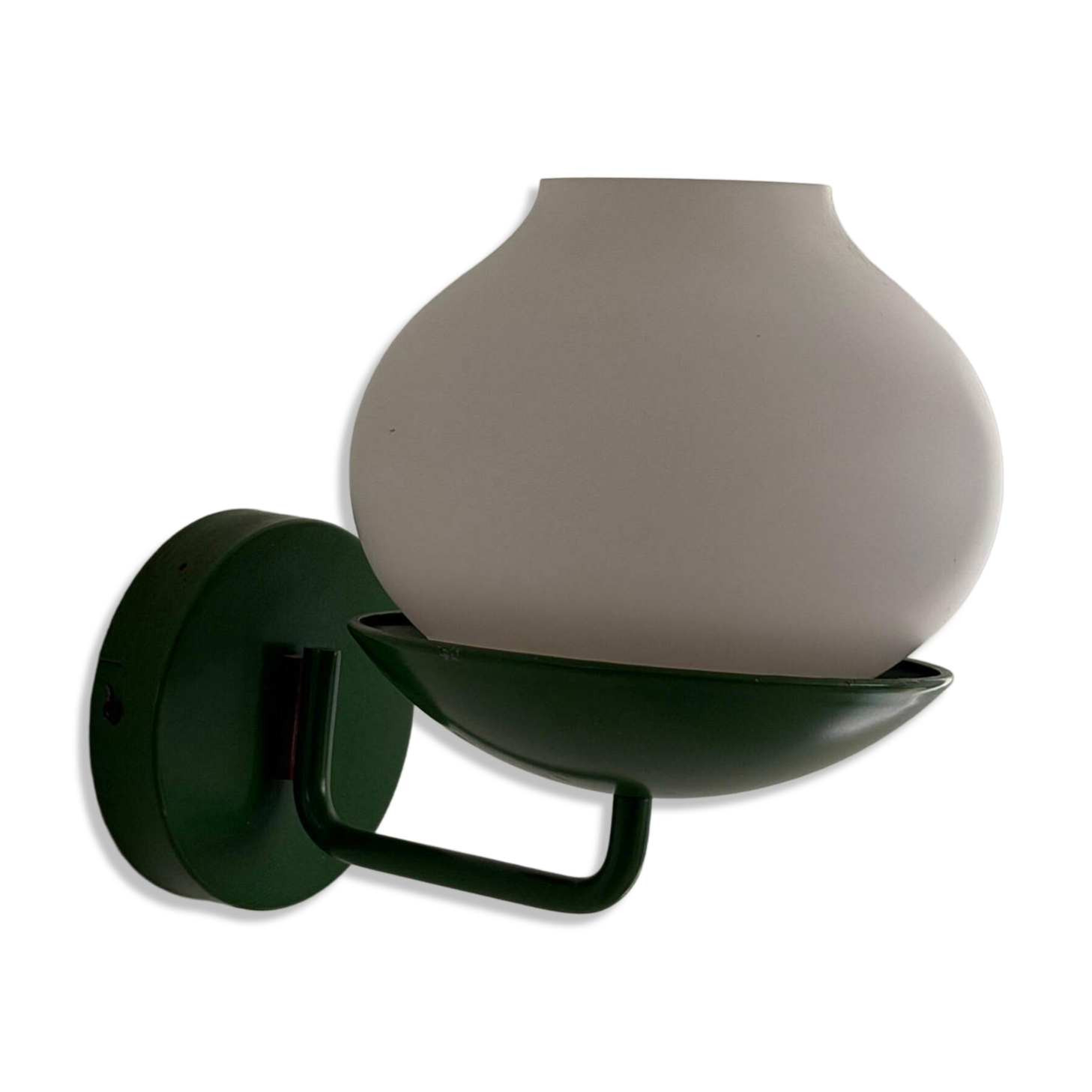 Mid-century green metal and opal glass wall sconce by N Leuchten, 1960s, Germany
