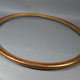Oval beaded frame nineteenth century wood gilded stucco 69,7x59 foliage 64x54 cm SB