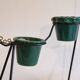 Pair of metal and ceramic plant stands