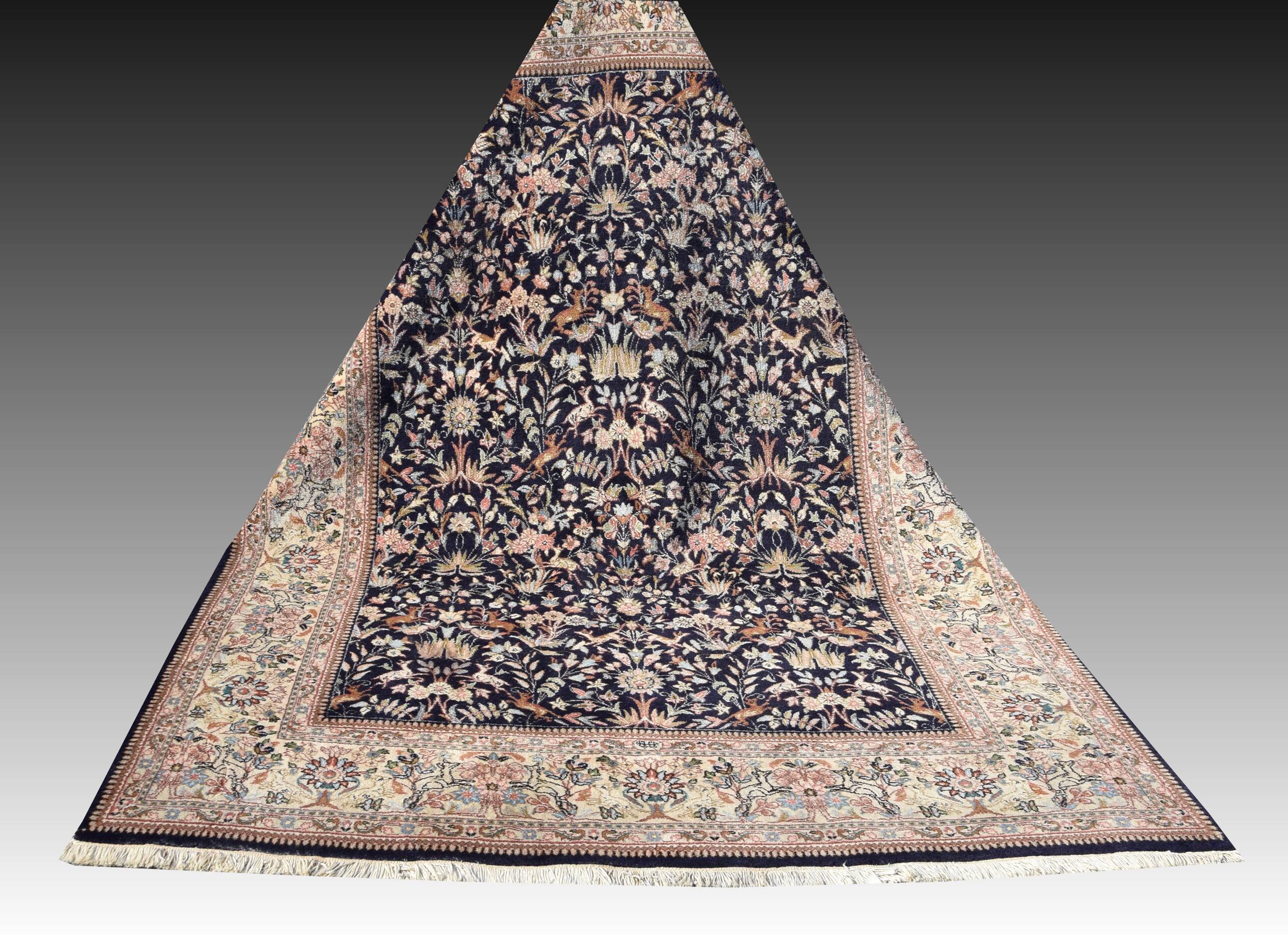 Handmade Indo-Kirman oriental rug. Dimensions: 2.70 x 1.90 m.