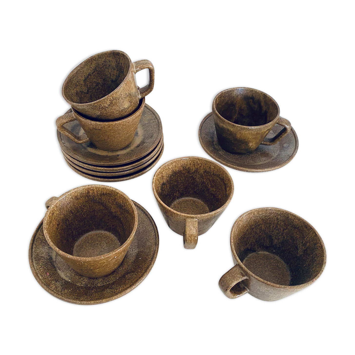 Set of 6 stoneware coffee cups