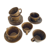 Set of 6 stoneware coffee cups