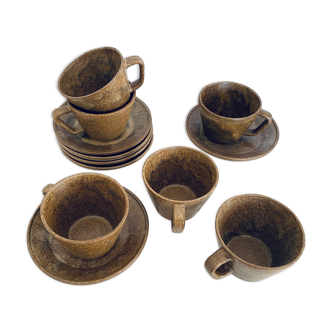 Set of 6 stoneware coffee cups