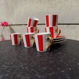Striped cups and saucers