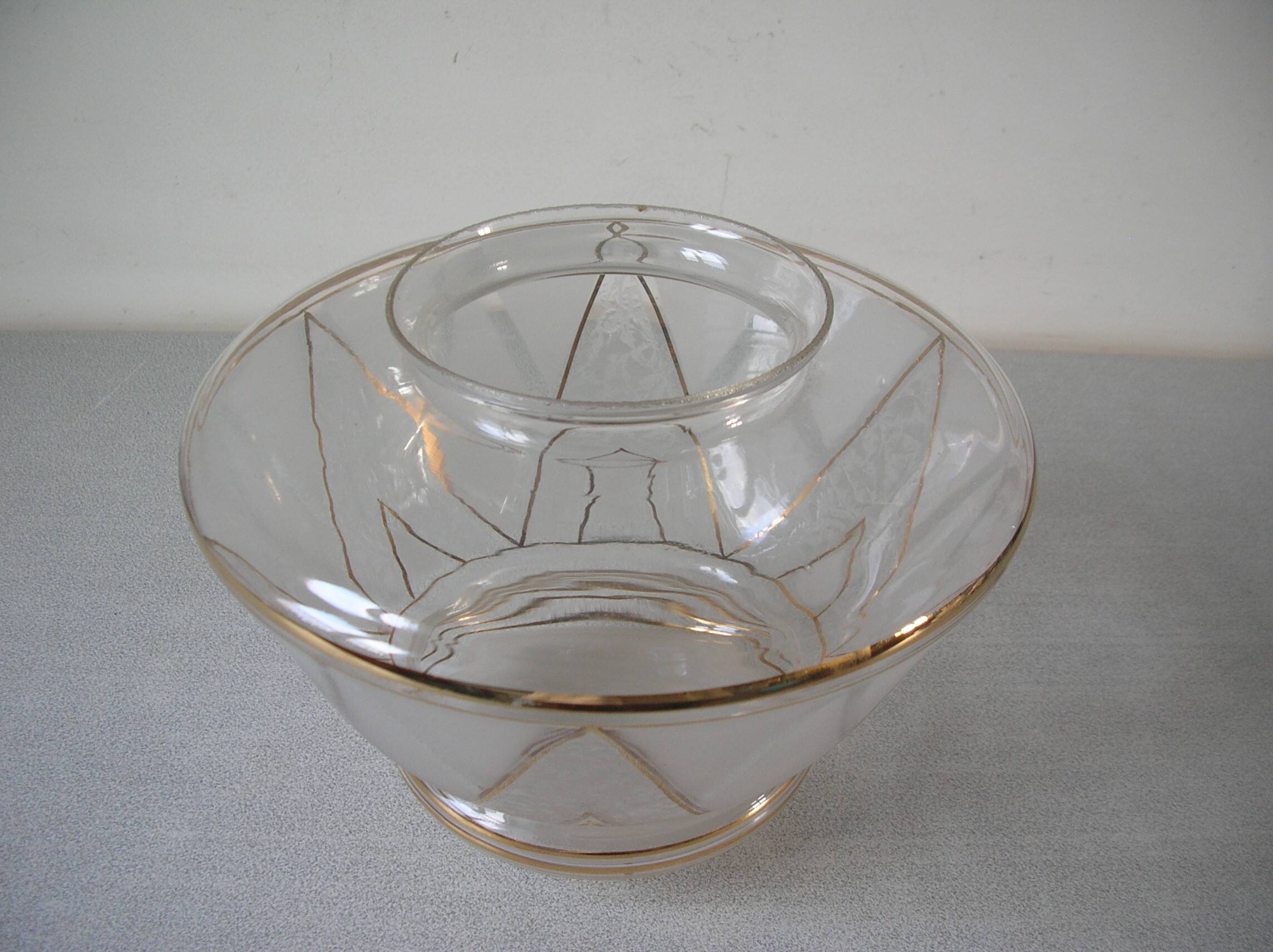 Old 1950s globe lampshade in glass and gilding retro chandelier lighting