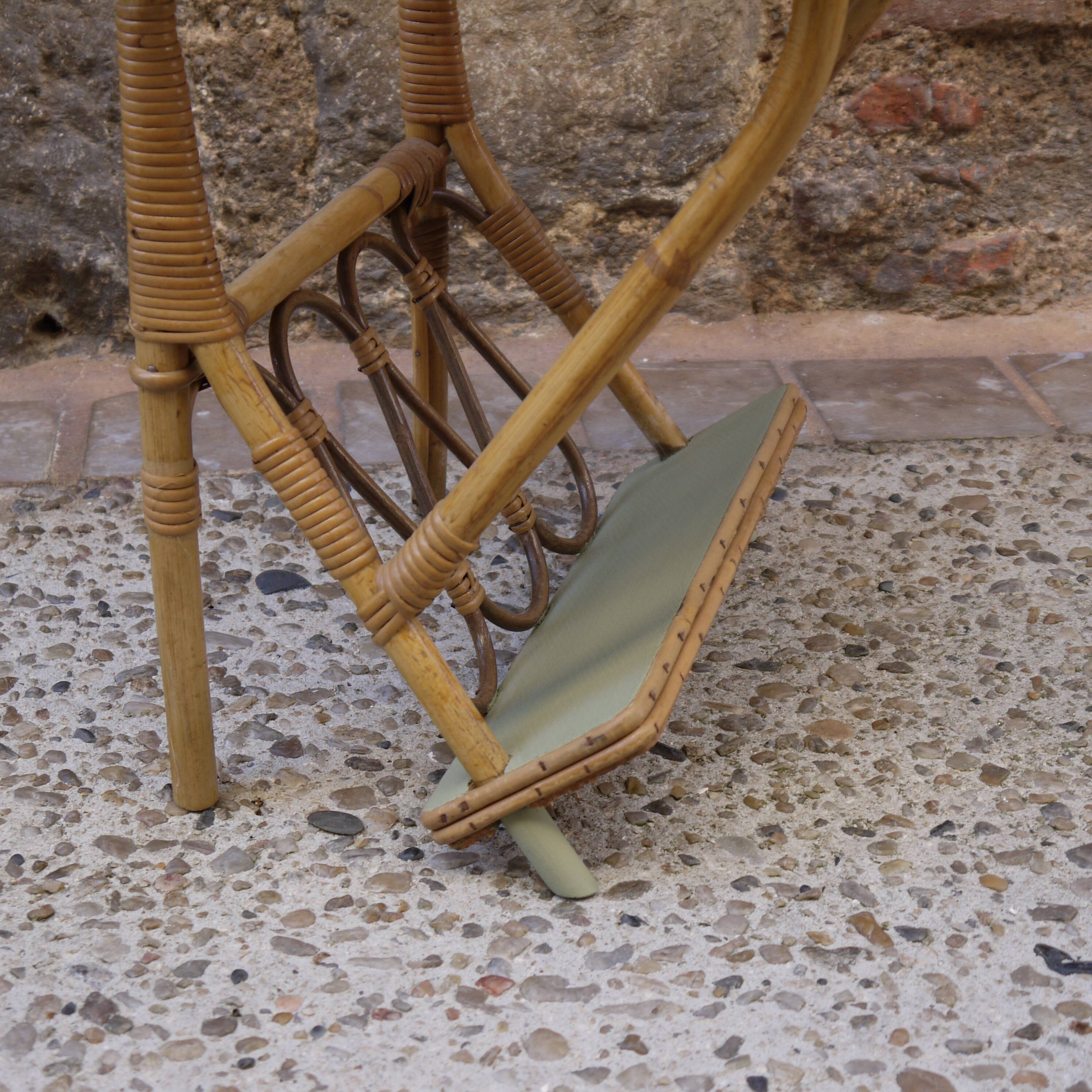 Rattan magazine holder