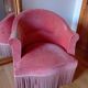 Fauteuil crapaud rose velours