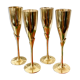 4 brass champagne flutes