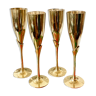 4 flûtes à champagne en laiton