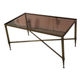 Table basse en laiton et verre