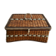 Rattan and scoubidou sewing basket
