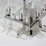 Murano glass pendant chandelier Mazzega 1970s