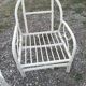 3 fauteuils blanc bambou osier avec coussins vintage