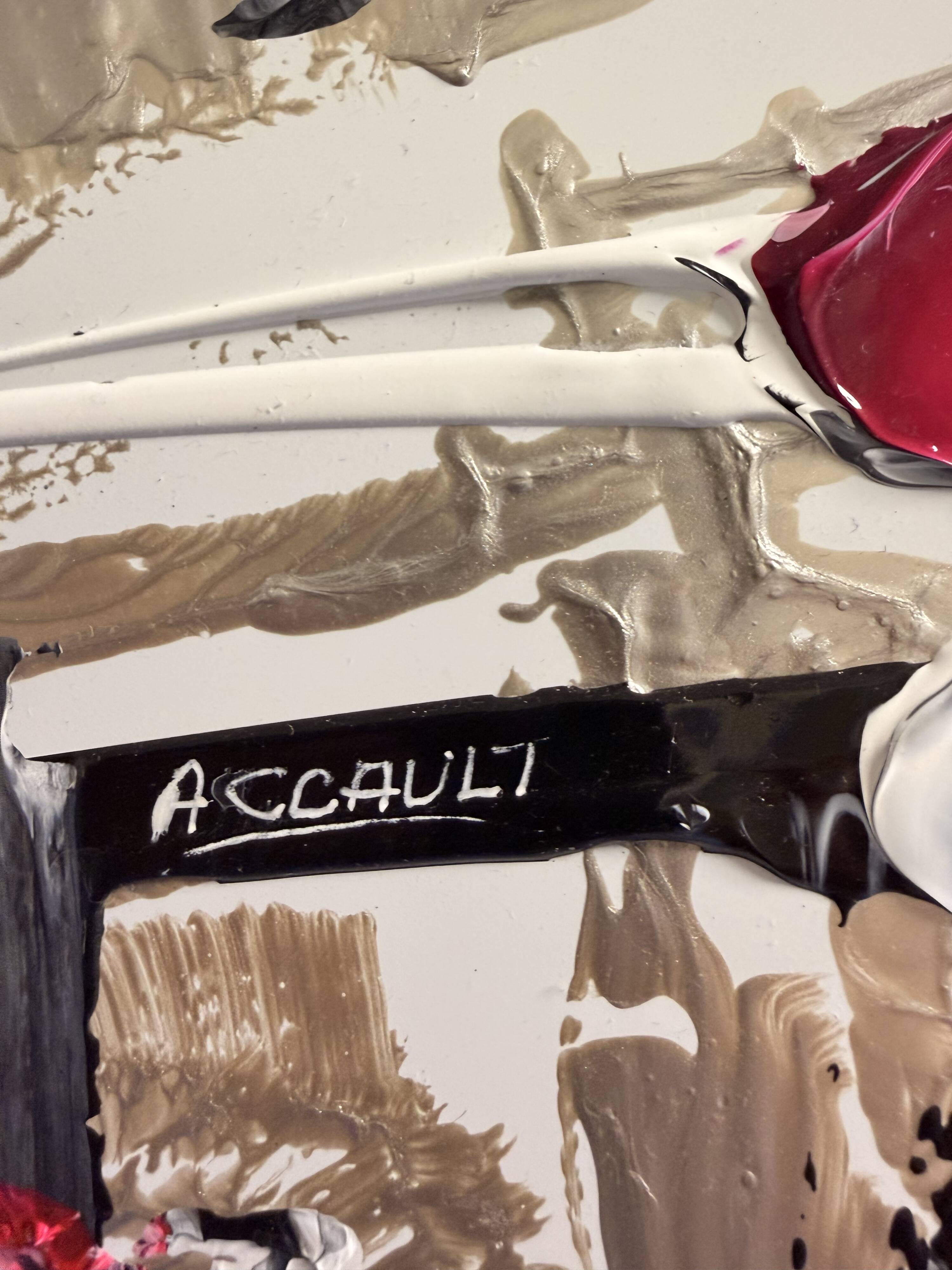Quadriptyque de peintures abstraites florales au couteau JP Accault