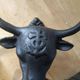 Wall-mounted coat hook in cast iron, bull's head and Camargue cross