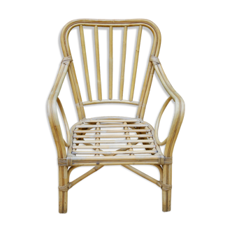 Rattan and bamboo chair adult 70s