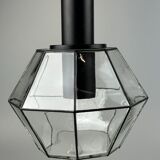 60s 70s hanging lamp ceiling lamp by Limburg Leuchten Germany glass metal