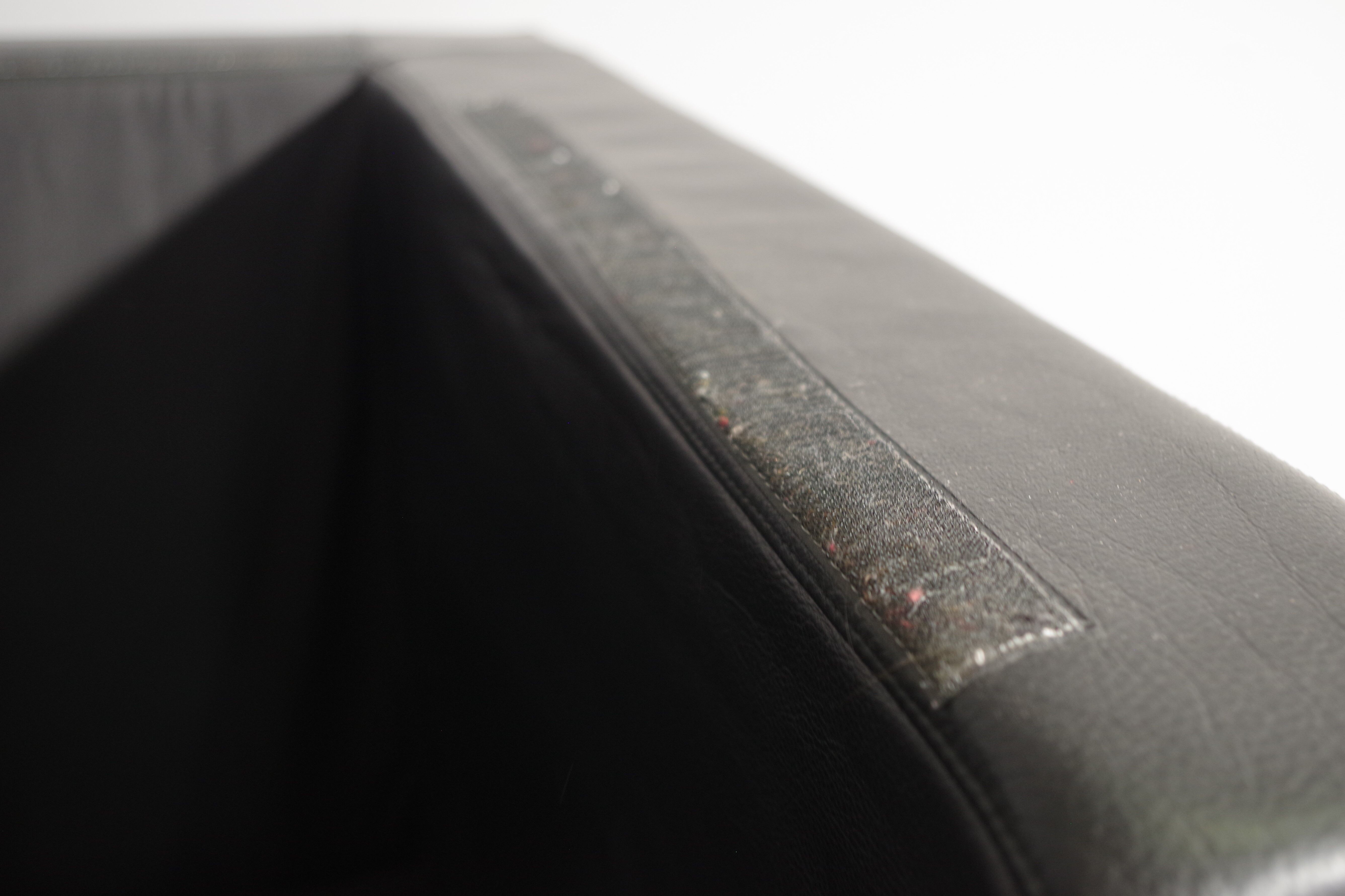 Moroso sofa set and armchairs in black leather, 1984