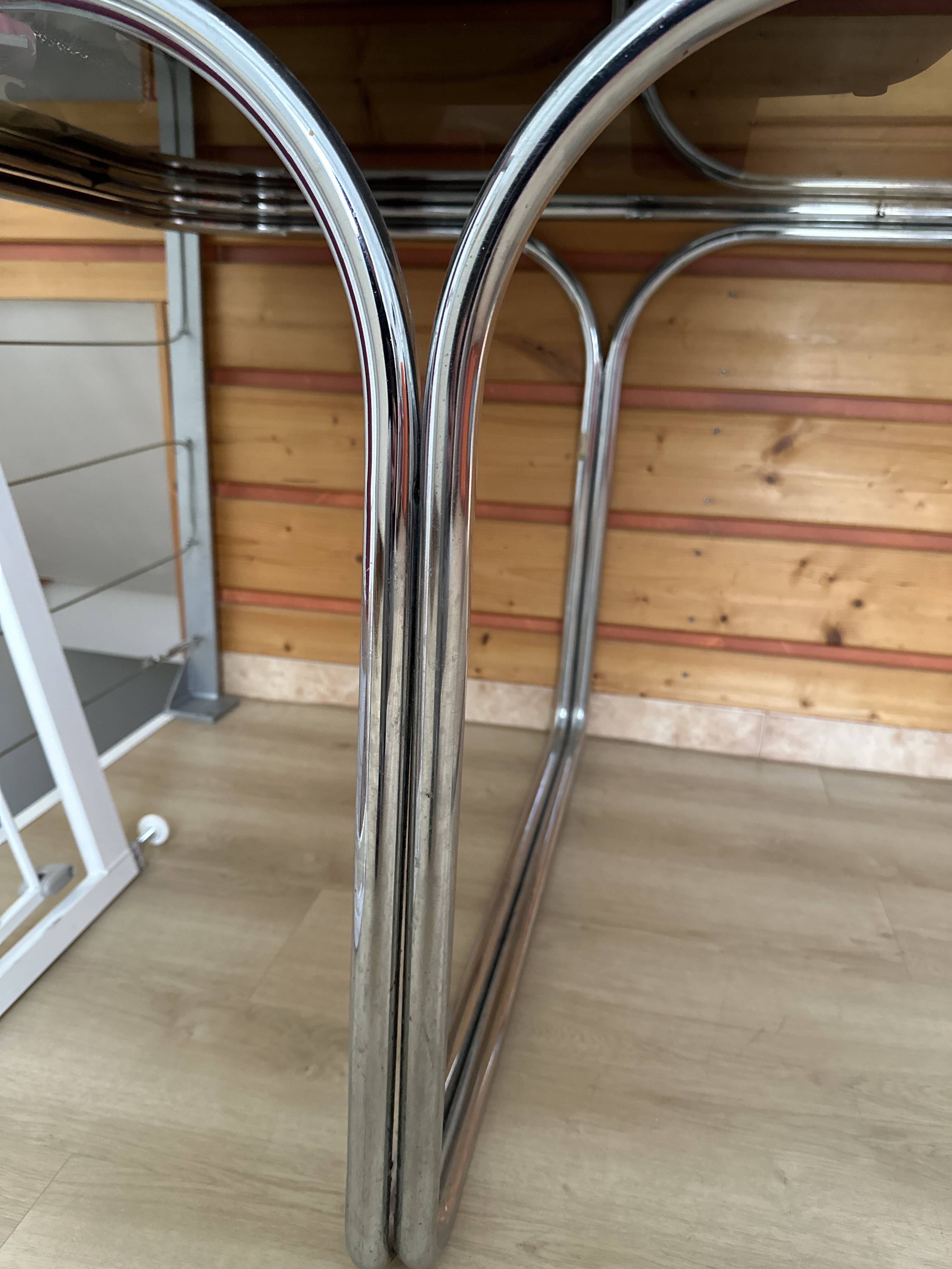 Mid-century glass and chrome table
