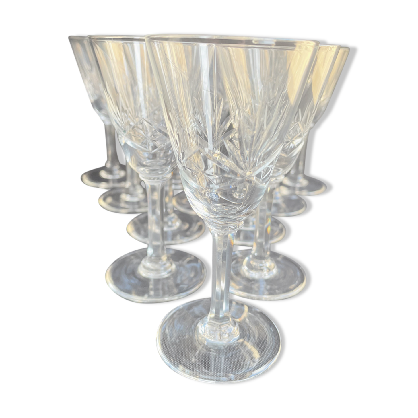 Liquor glasses (12) - art deco - cut and blown crystal